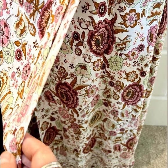 ECOWISH Wrap V Neck High Split Maxi Floral Boho Feminine Dress Women’s Small - Picture 14 of 15